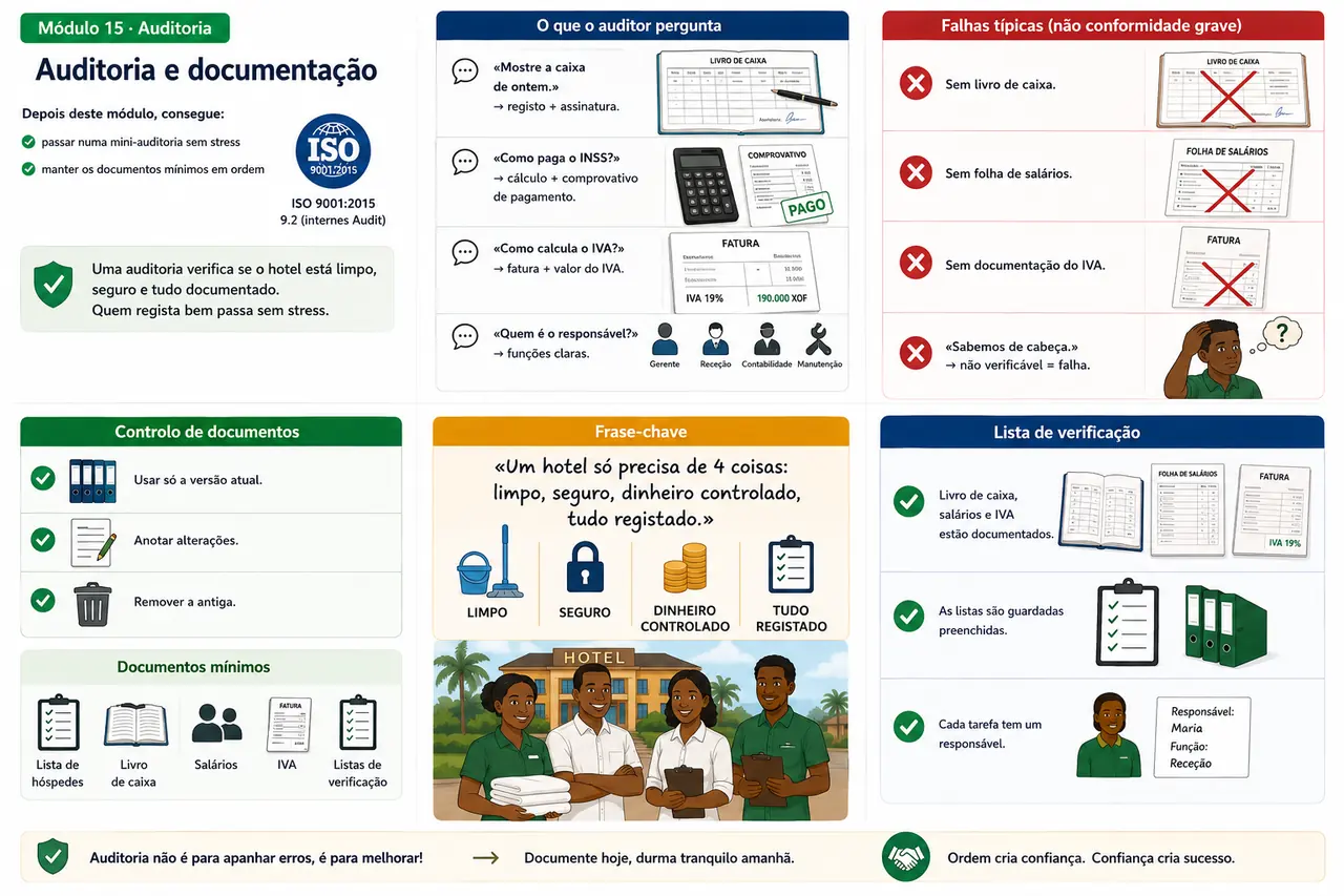 Infografik Modul: Audit & Dokumentation / Infografia do módulo: Auditoria e documentação