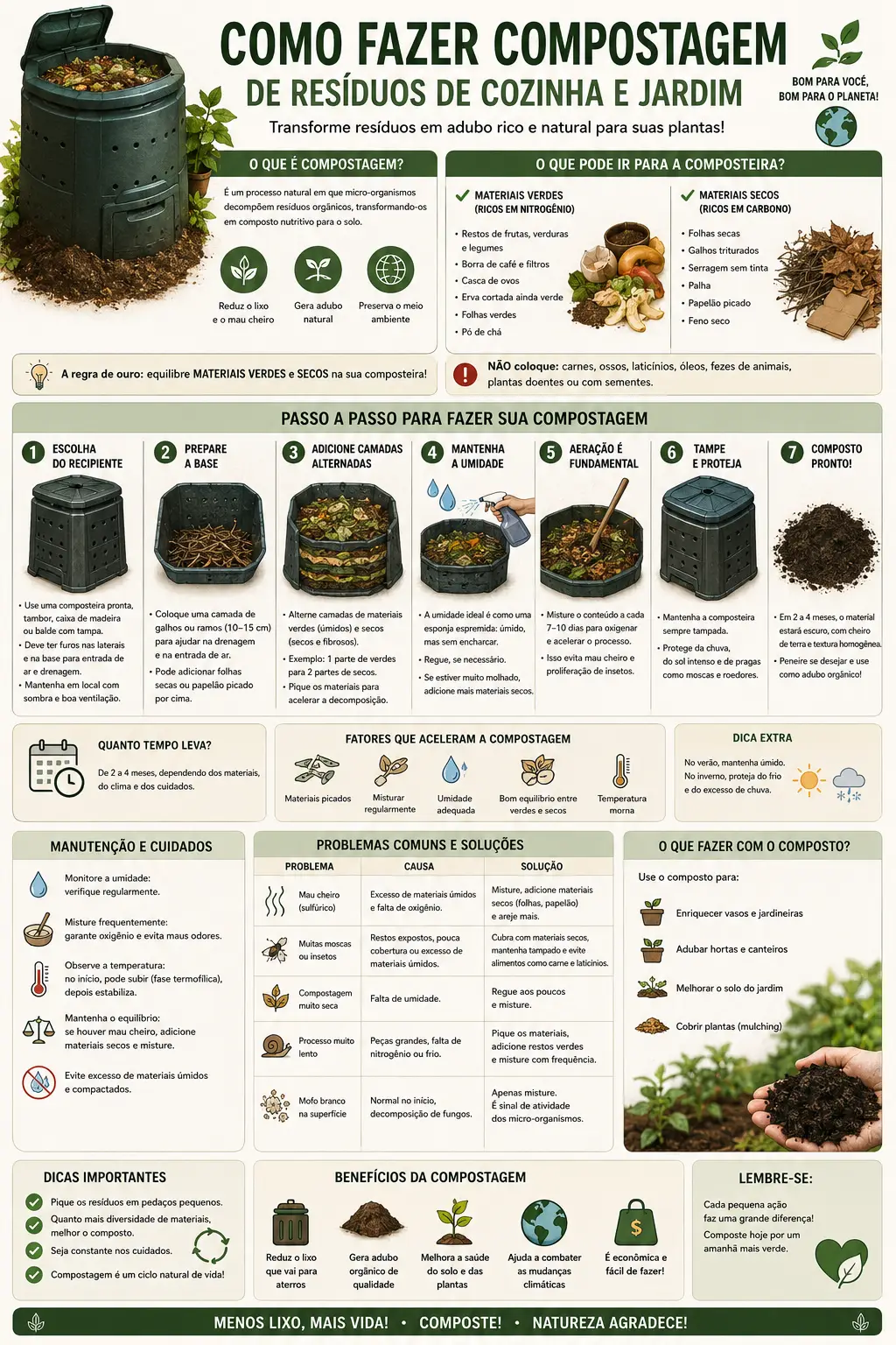 Infografik: Como fazer compostagem – passo a passo